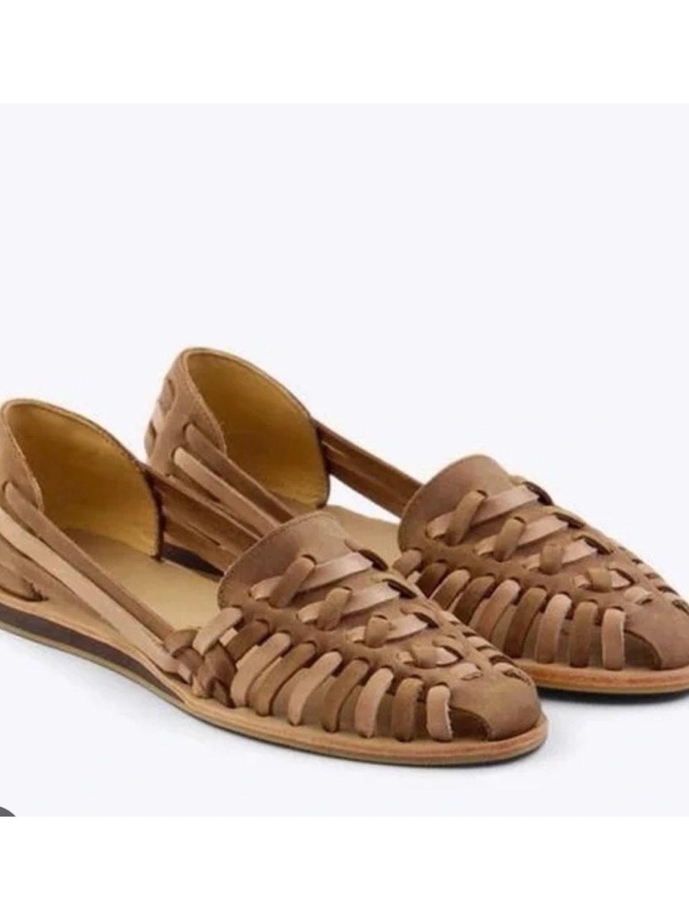Nisolo Men’s Huarache Tobacco Colorblock Sandals Size 13